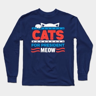 Cats for President MEOW Long Sleeve T-Shirt